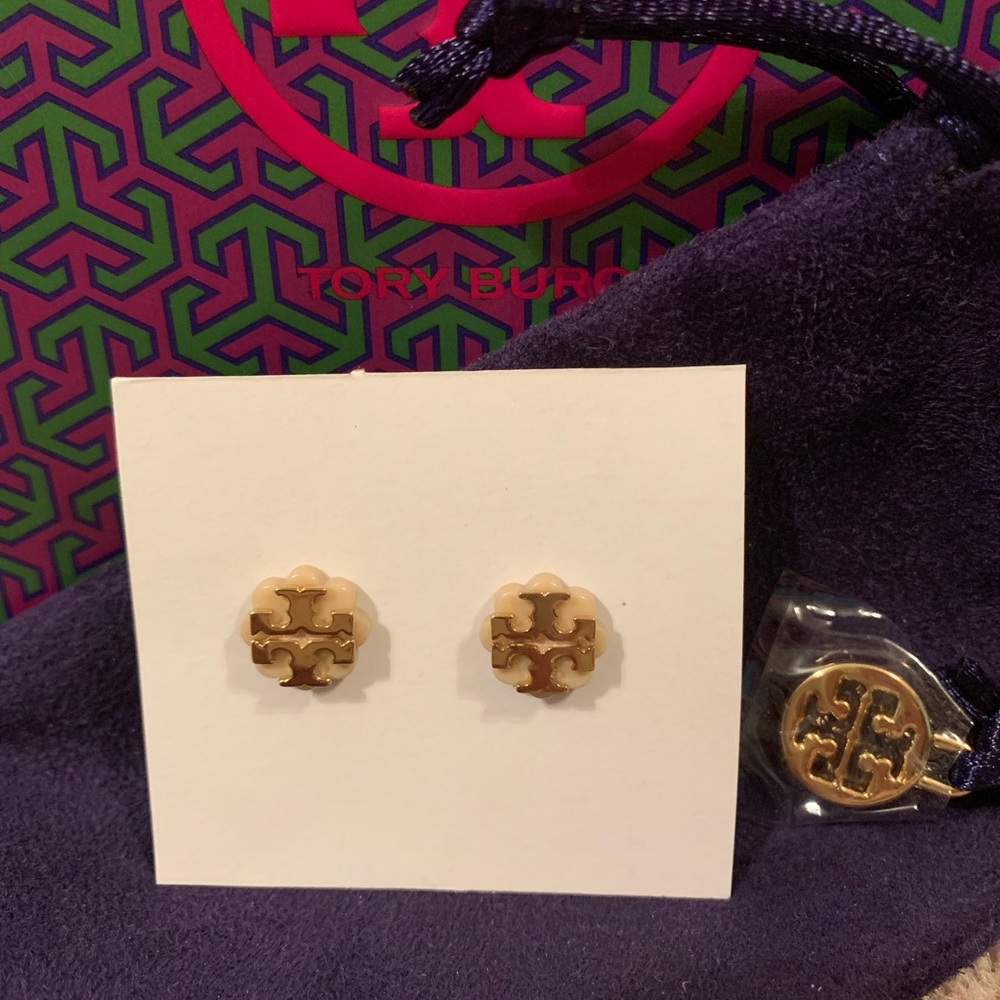 Tory Burch logo earrings